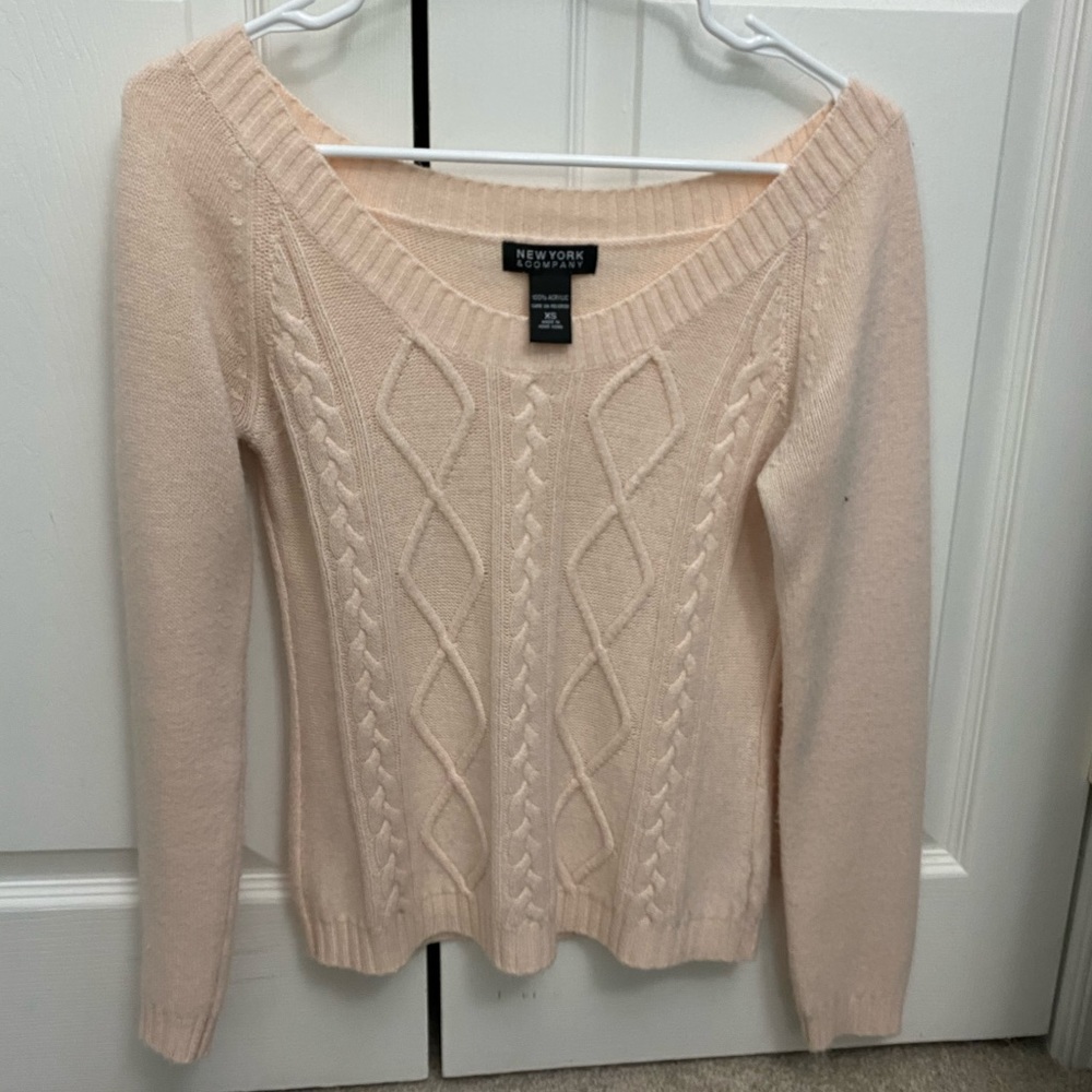 NY and Co Pink cable knit sweater